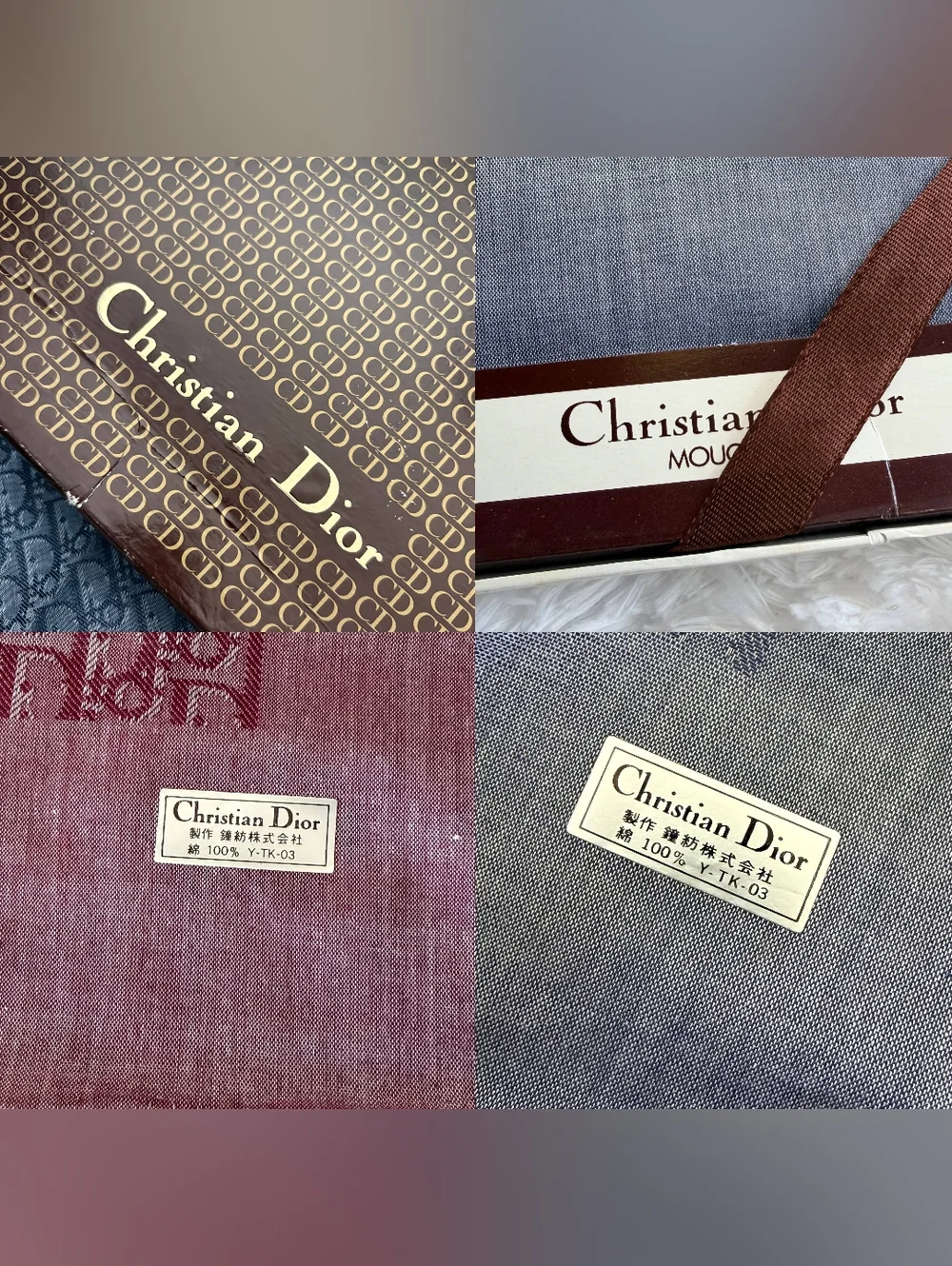 New Christian Dior Vintage Monogram Bandana Scarf Small / Handkerchief
